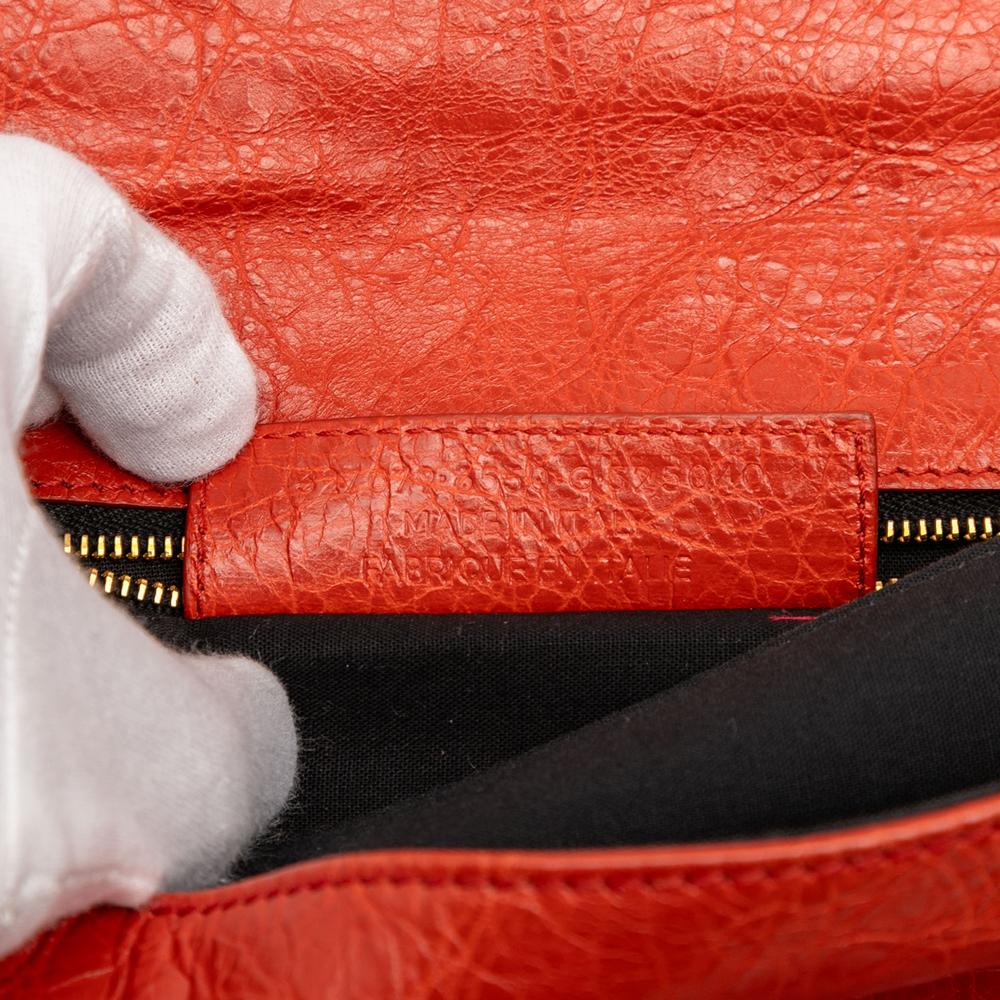Balenciaga Red Lambskin Leather Leather Lambskin Motocross Giant 12 Envelope Clutch With Strap Italy