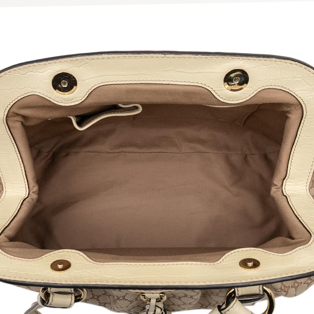 Celine B Celine Brown Beige Canvas Fabric Macadam Tassel Frame Satchel China