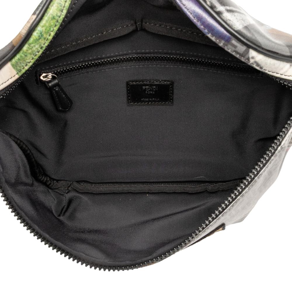 Fendi B Fendi Gray with Multi Coated Canvas Fabric Hey Reilly Zucca FF 1974 Belt Bag Italy
