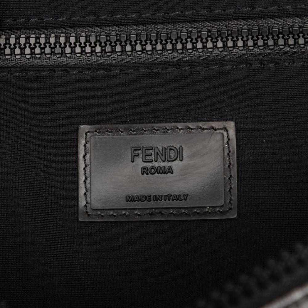 Fendi B Fendi Gray with Multi Coated Canvas Fabric Hey Reilly Zucca FF 1974 Belt Bag Italy