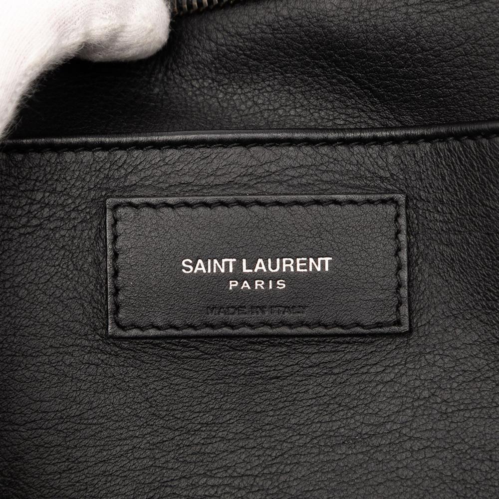 Saint Laurent B Saint Laurent Black Calf Leather Small Monogram Downtown Cabas Satchel Italy