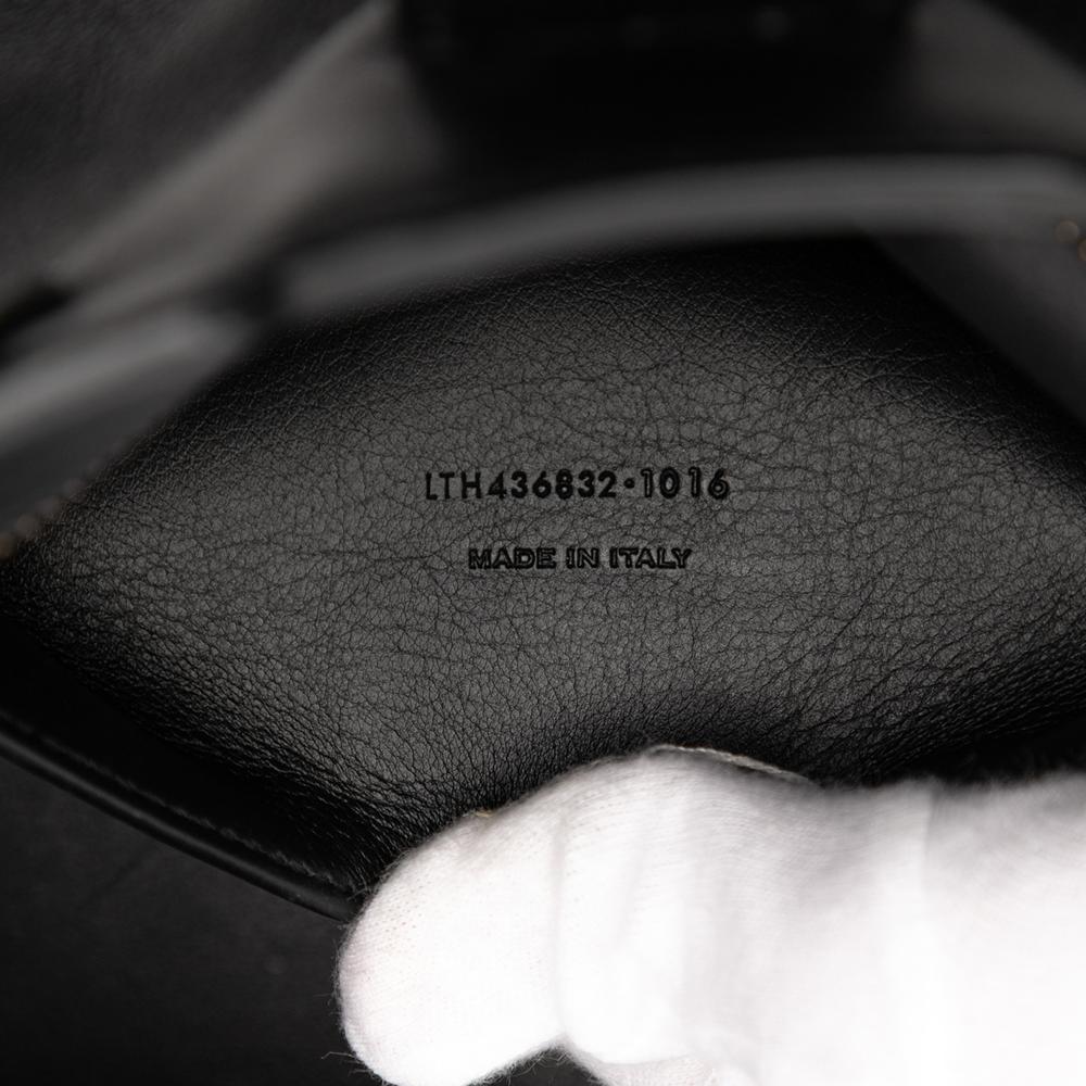 Saint Laurent B Saint Laurent Black Calf Leather Small Monogram Downtown Cabas Satchel Italy