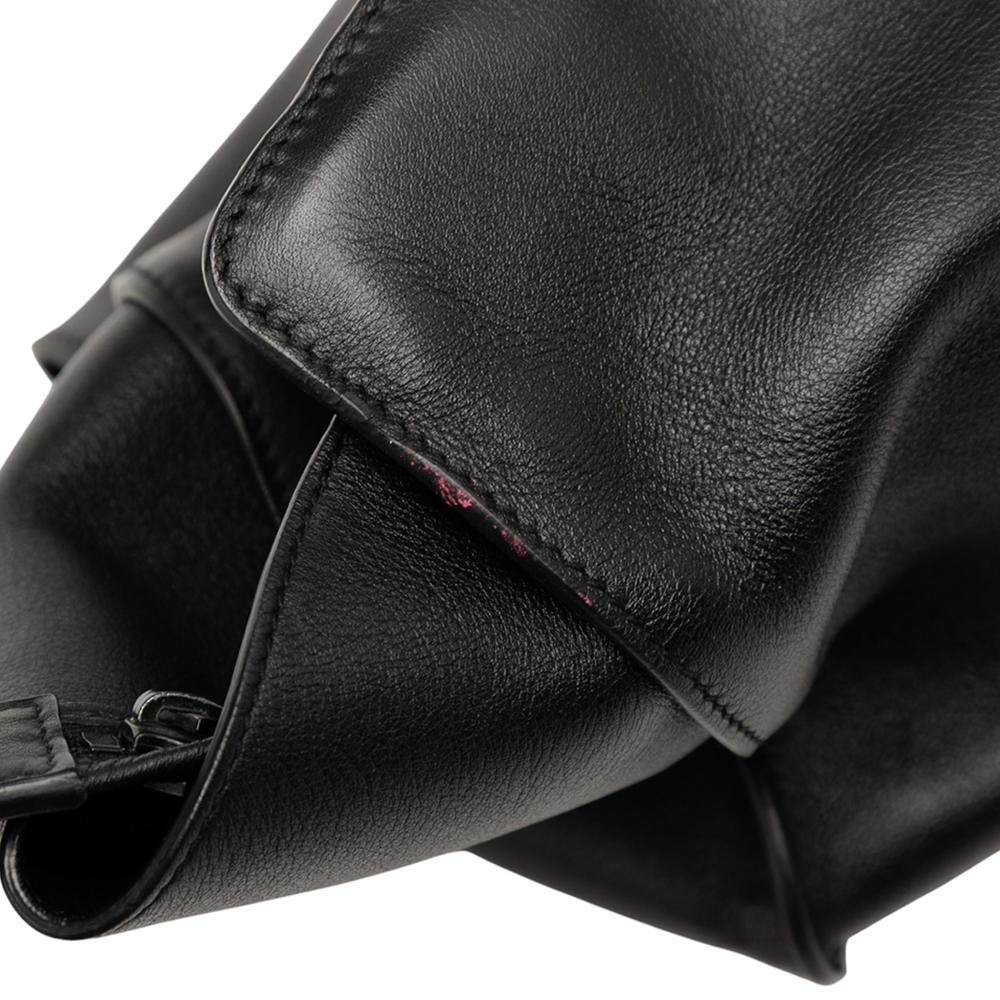 Saint Laurent B Saint Laurent Black Calf Leather Small Monogram Downtown Cabas Satchel Italy