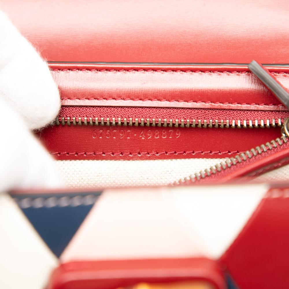 Gucci AB Gucci Red Calf Leather Small skin Bamboo Lovelight 1947 Top Handle Bag Italy