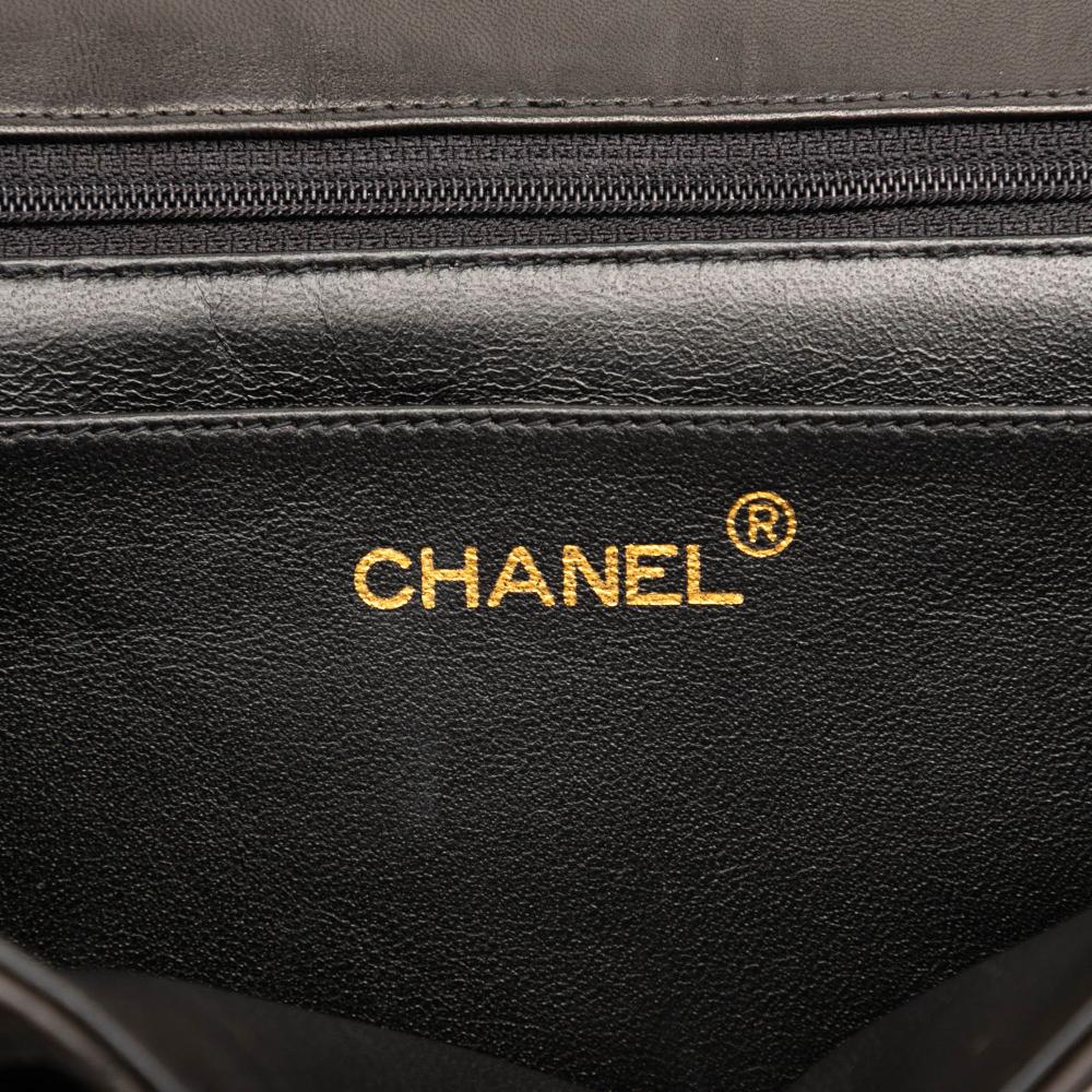 Chanel B Chanel Black Lambskin Leather Leather Jumbo Classic Lambskin Single Flap France