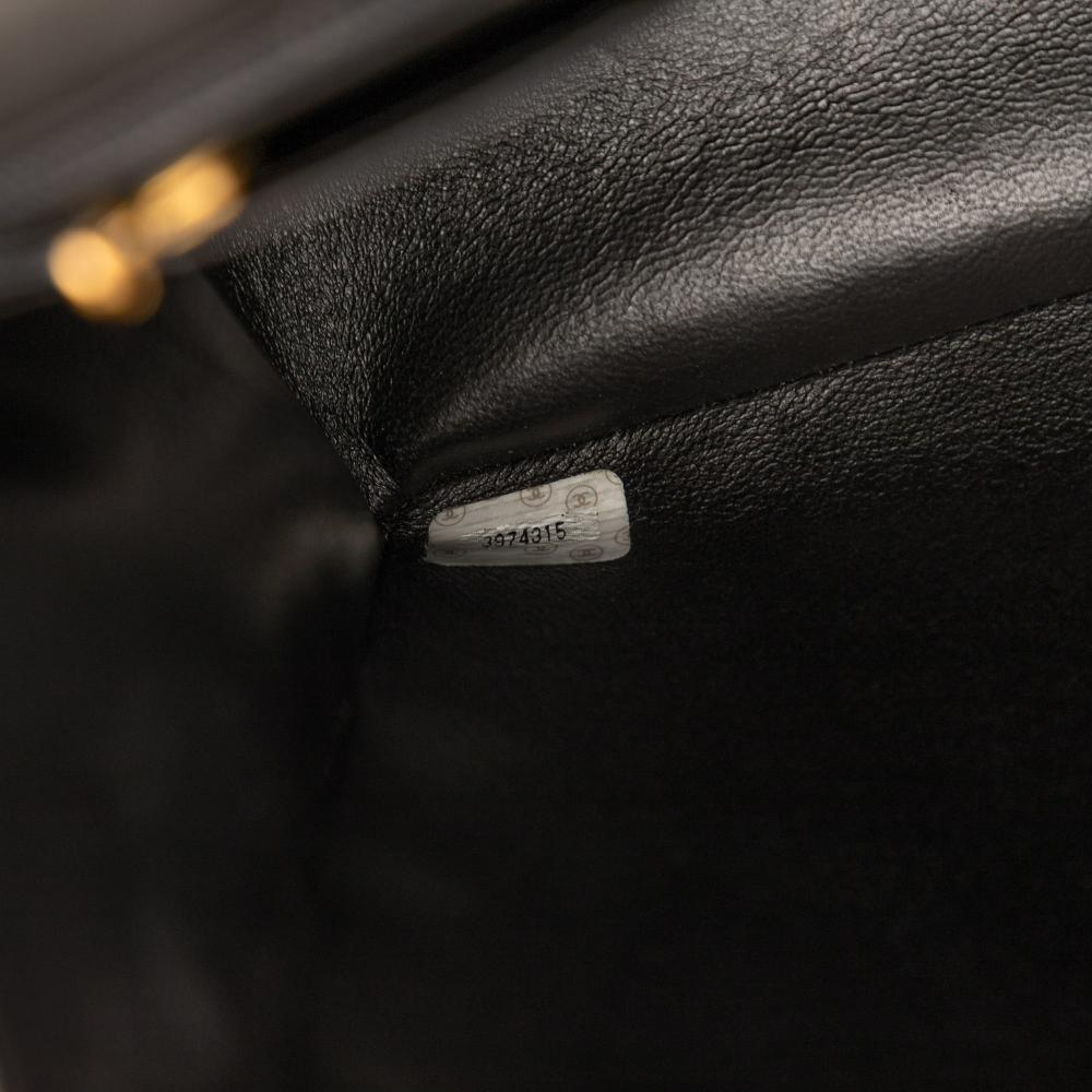 Chanel B Chanel Black Lambskin Leather Leather Jumbo Classic Lambskin Single Flap France