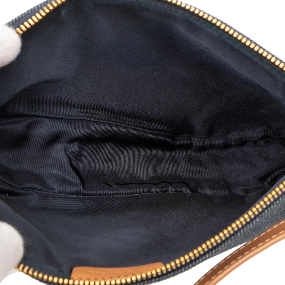 Christian Dior B Dior Blue Navy Denim Fabric Mini Saddle Pochette Spain