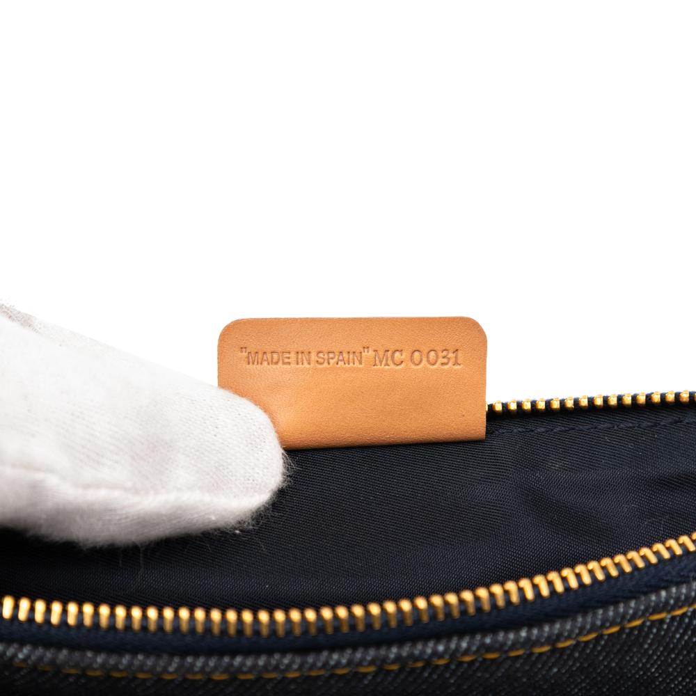 Christian Dior B Dior Blue Navy Denim Fabric Mini Saddle Pochette Spain