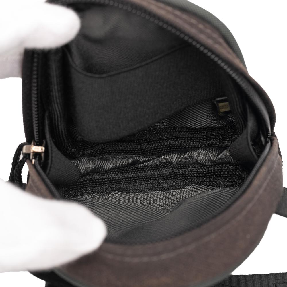 Chanel AB Chanel Brown Dark Brown Canvas Fabric CC Sports Line and Nylon Arm Pouch France