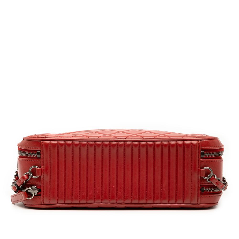 Chanel AB Chanel Red Lambskin Leather Leather Medium Quilted Lambskin Coco Boy Camera Bag Italy