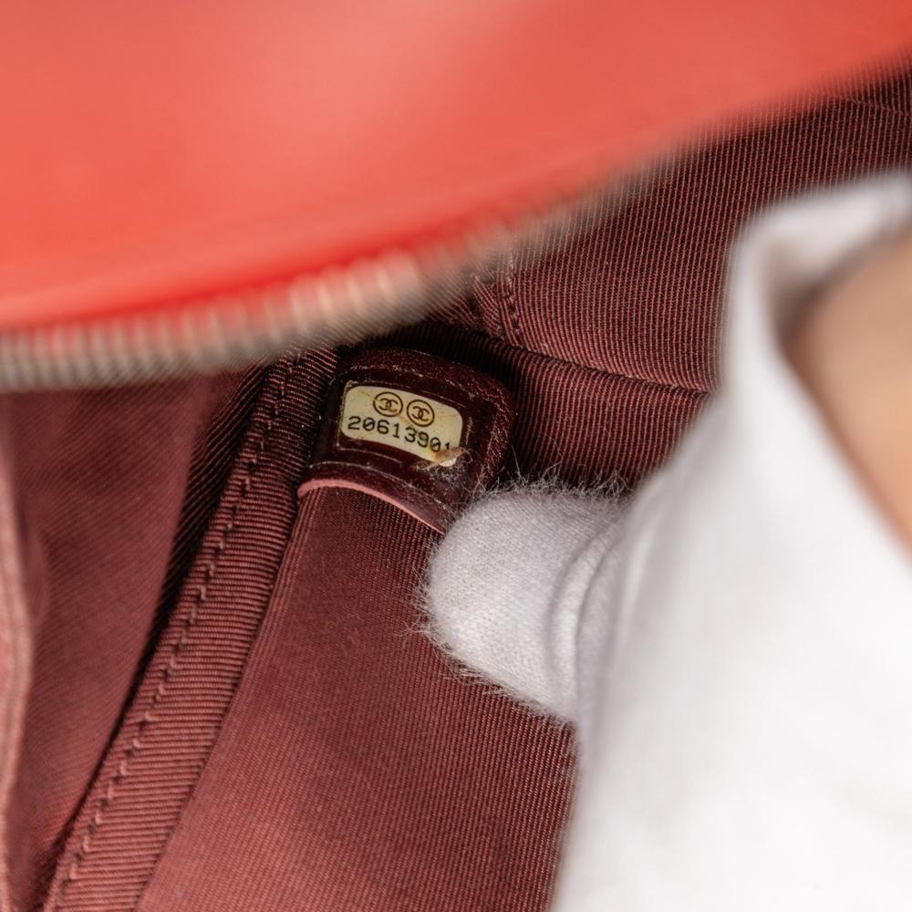 Chanel AB Chanel Red Lambskin Leather Leather Medium Quilted Lambskin Coco Boy Camera Bag Italy