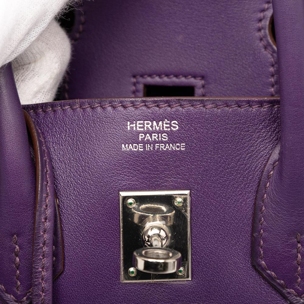 Hermès B Hermès Purple Calf Leather Swift Birkin Retourne 25 France