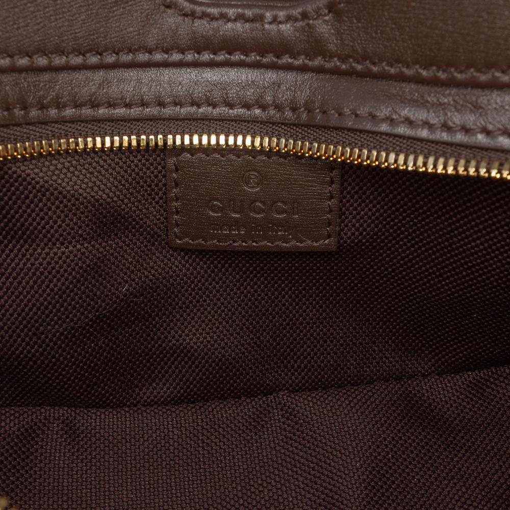 Gucci AB Gucci Brown Beige Coated Canvas Fabric Mini GG Supreme Moon Side Web Shoulder Bag Italy