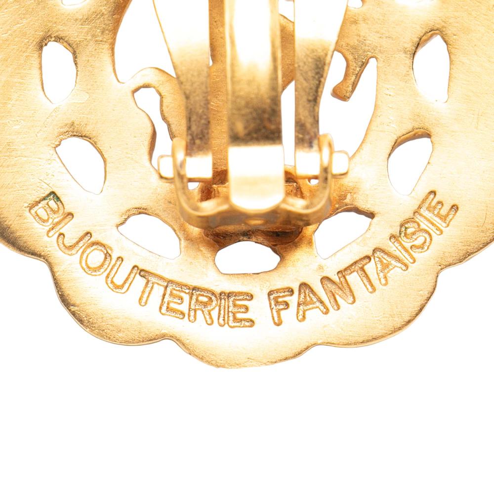 Hermès AB Hermès Gold Gold Plated Metal Bijouterie Fantaisie Clip on Earrings France