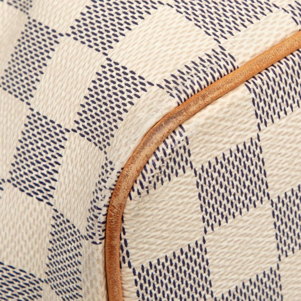 Louis Vuitton B Louis Vuitton White Damier Canvas Fabric Damier Azur Saleya PM France