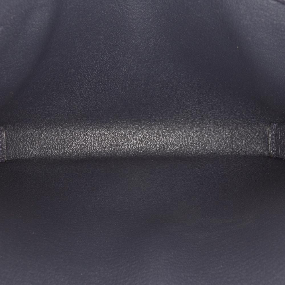 Hermès AB Hermès Blue Navy Calf Leather Evergrain Kelly Depeches Pouch 25 France