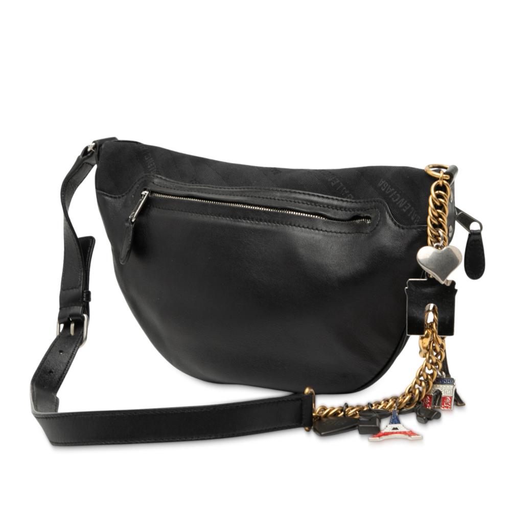 Balenciaga B Balenciaga Black Canvas Fabric Souvenir XS Belt Bag Italy