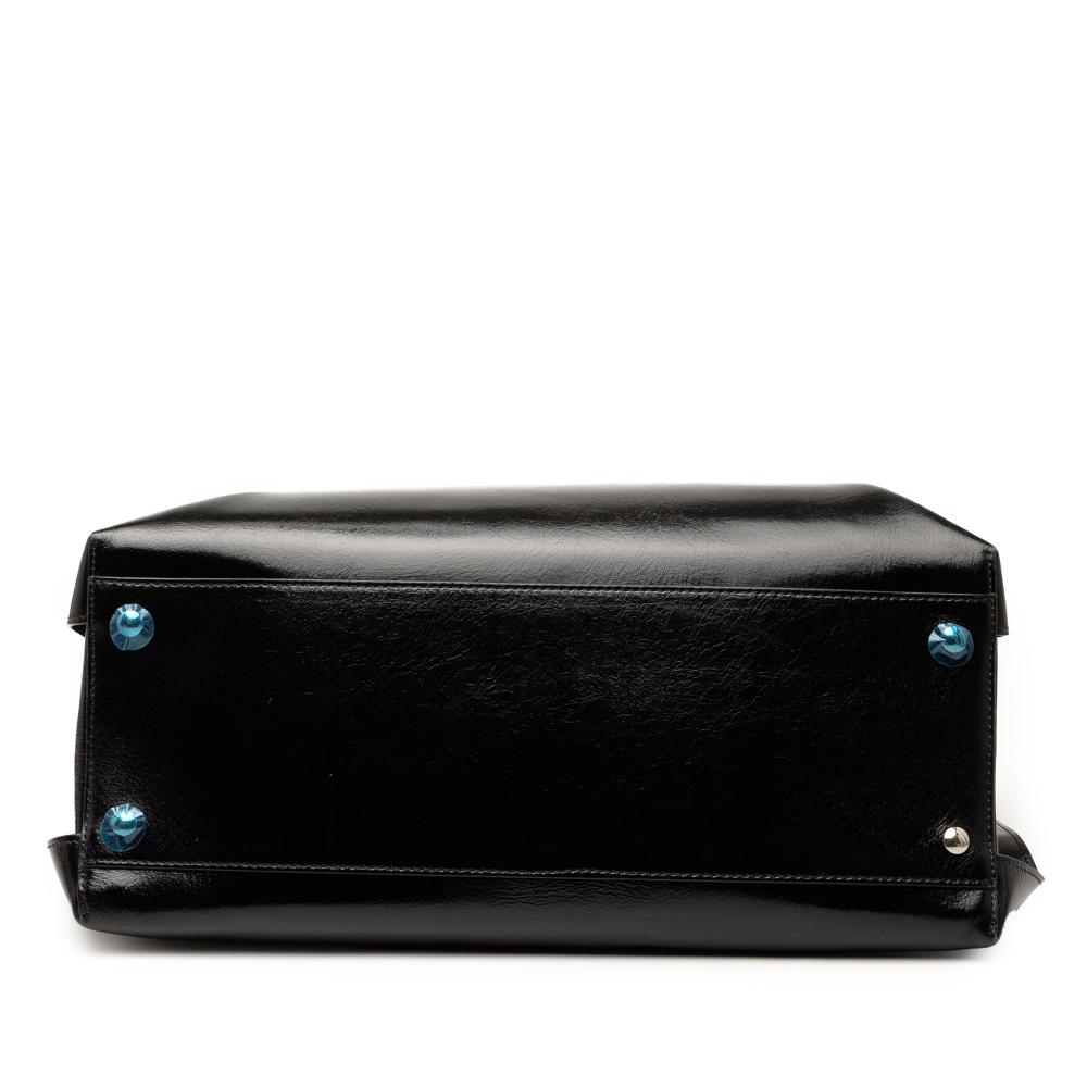 Burberry B Burberry Black Calf Leather Large Soft skin Banner Satchel Italy