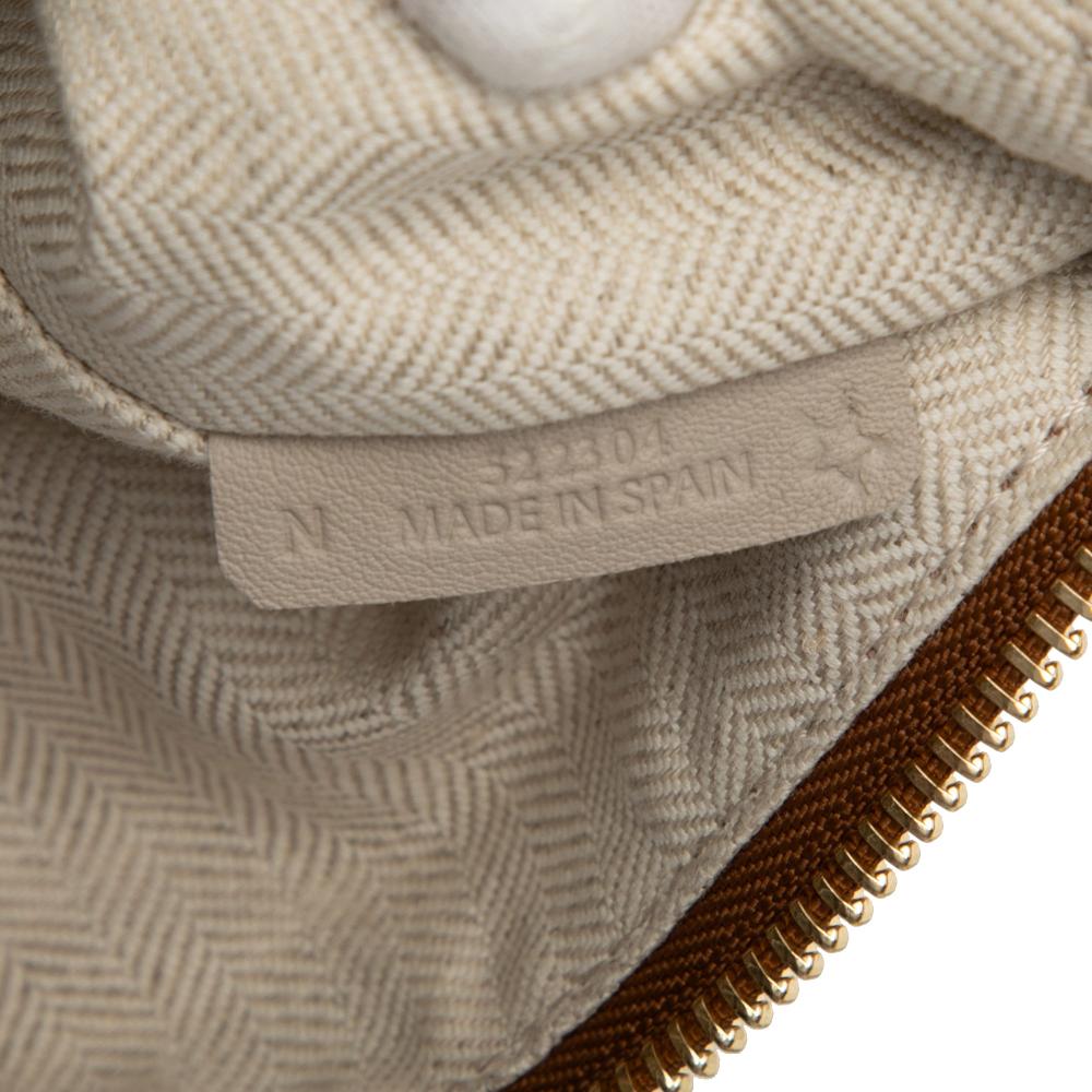 Loewe AB LOEWE Brown Light Beige Jacquard Fabric Small Anagram Cubi Bag Spain