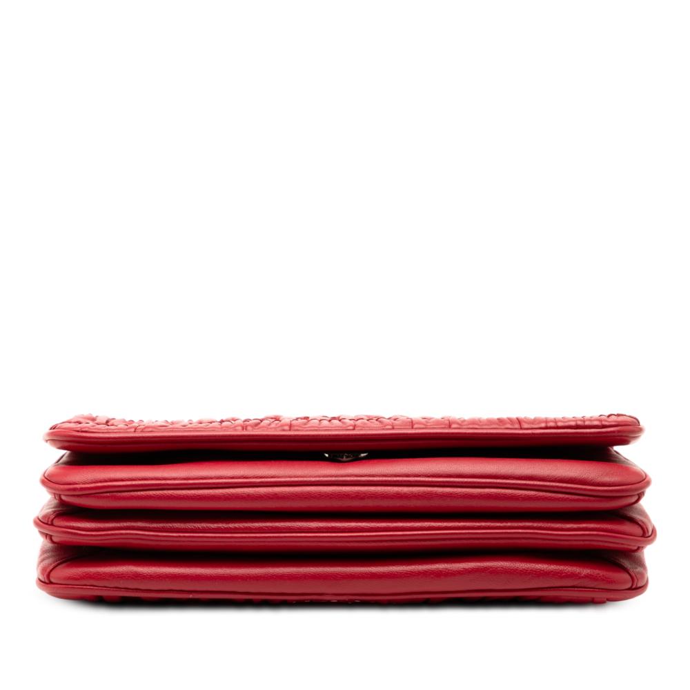 Prada AB Prada Red Nappa Leather Leather Nappa Gaufre Shoulder Bag Italy