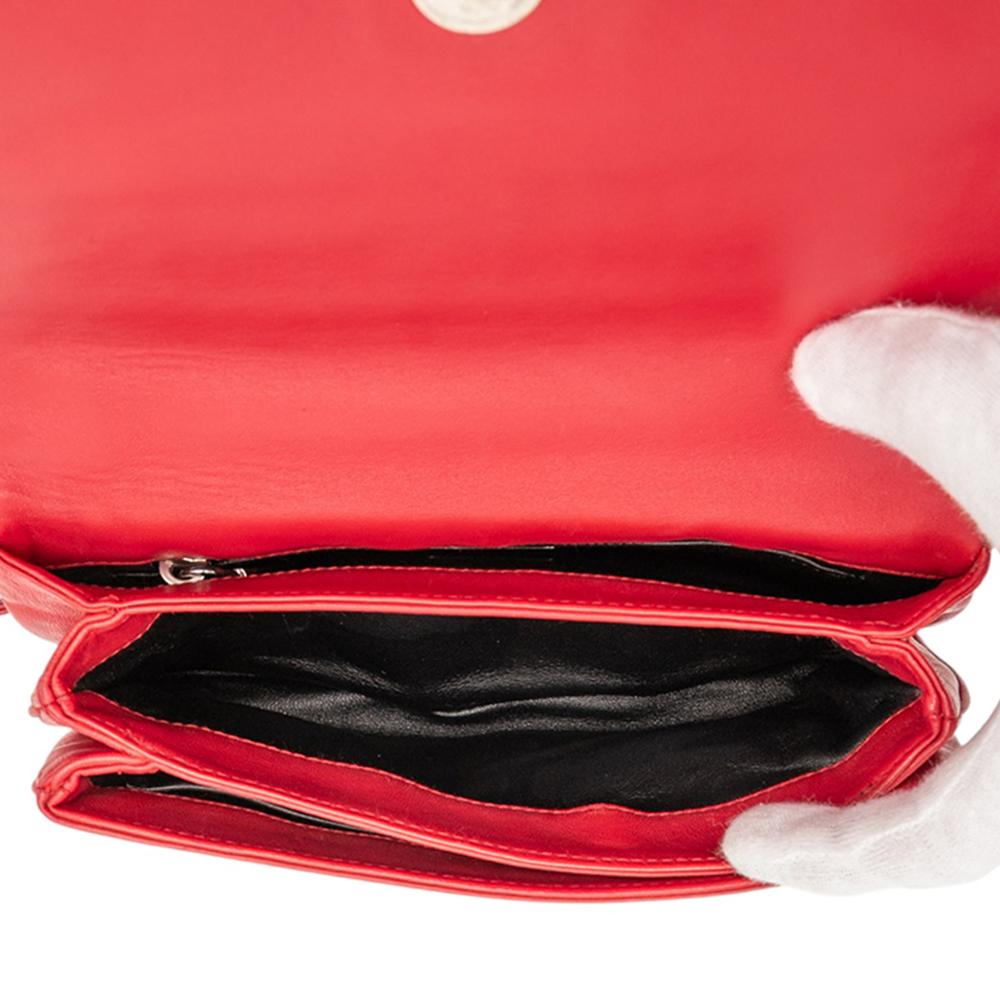 Prada AB Prada Red Nappa Leather Leather Nappa Gaufre Shoulder Bag Italy