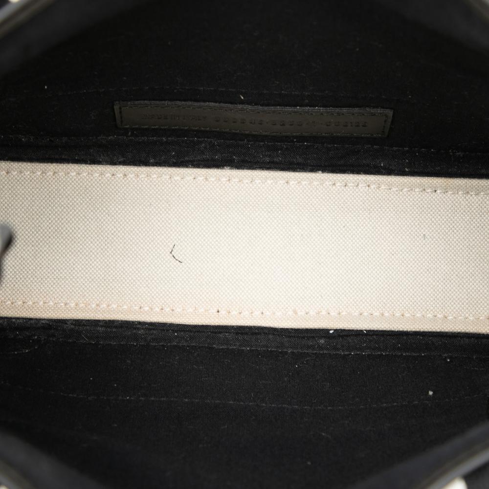 Balenciaga B Balenciaga White Canvas Fabric Navy Cabas XS Italy