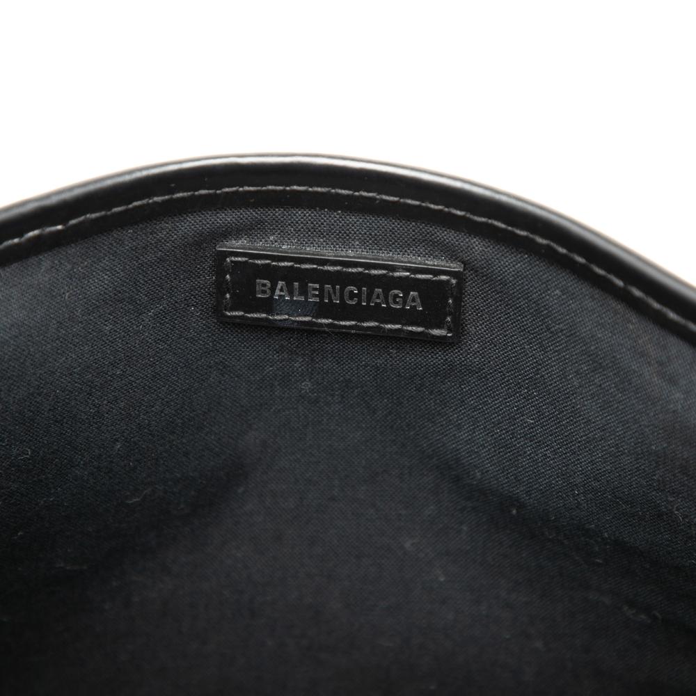 Balenciaga B Balenciaga White Canvas Fabric Navy Cabas XS Italy