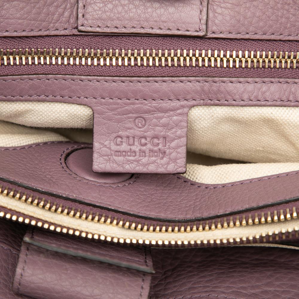 Gucci B Gucci Pink Lily Calf Leather Medium skin Bamboo Shopper Satchel Italy