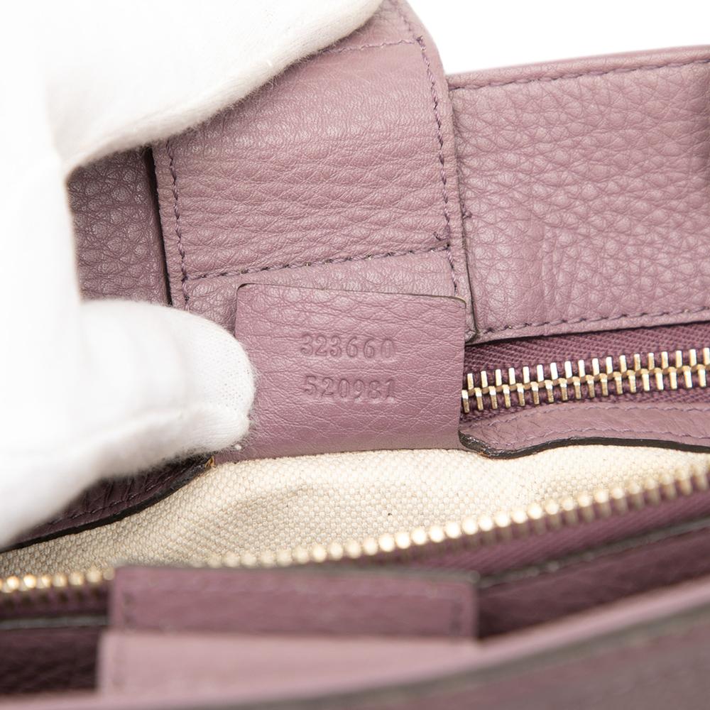 Gucci B Gucci Pink Lily Calf Leather Medium skin Bamboo Shopper Satchel Italy