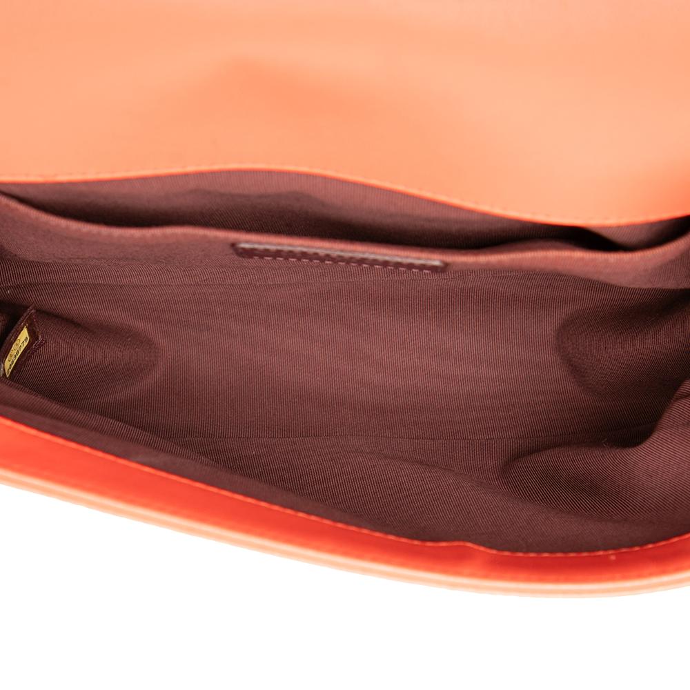 Chanel B Chanel Red Lambskin Leather Leather Old Medium Chevron Lambskin Boy Flap Italy