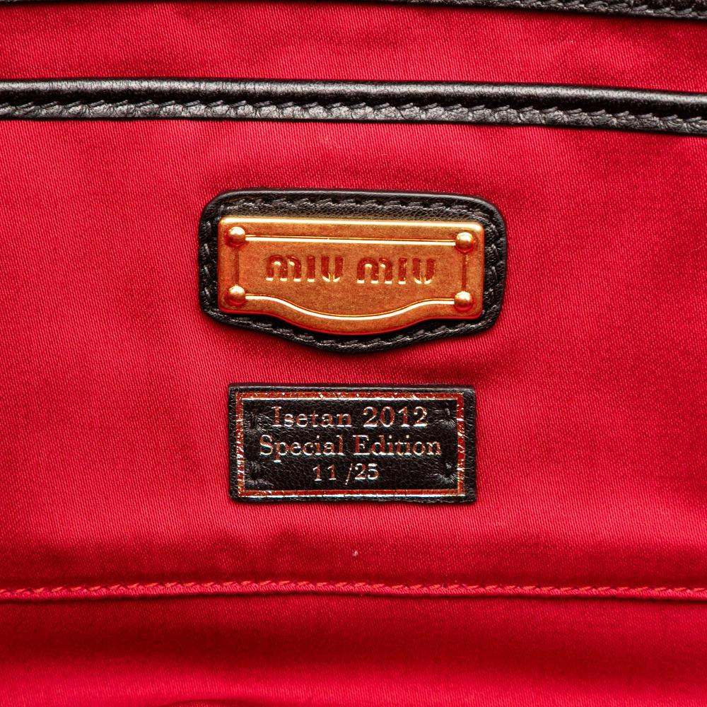 Miu Miu B Miu Miu Yellow Canvas Fabric Limited Edition Matelasse Printed Handbag Italy