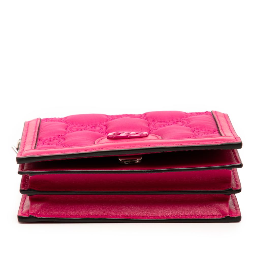 Gucci AB Gucci Pink Calf Leather Mini GG Embossed Satchel Italy