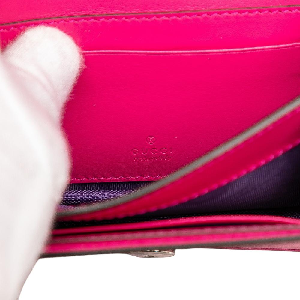 Gucci AB Gucci Pink Calf Leather Mini GG Embossed Satchel Italy