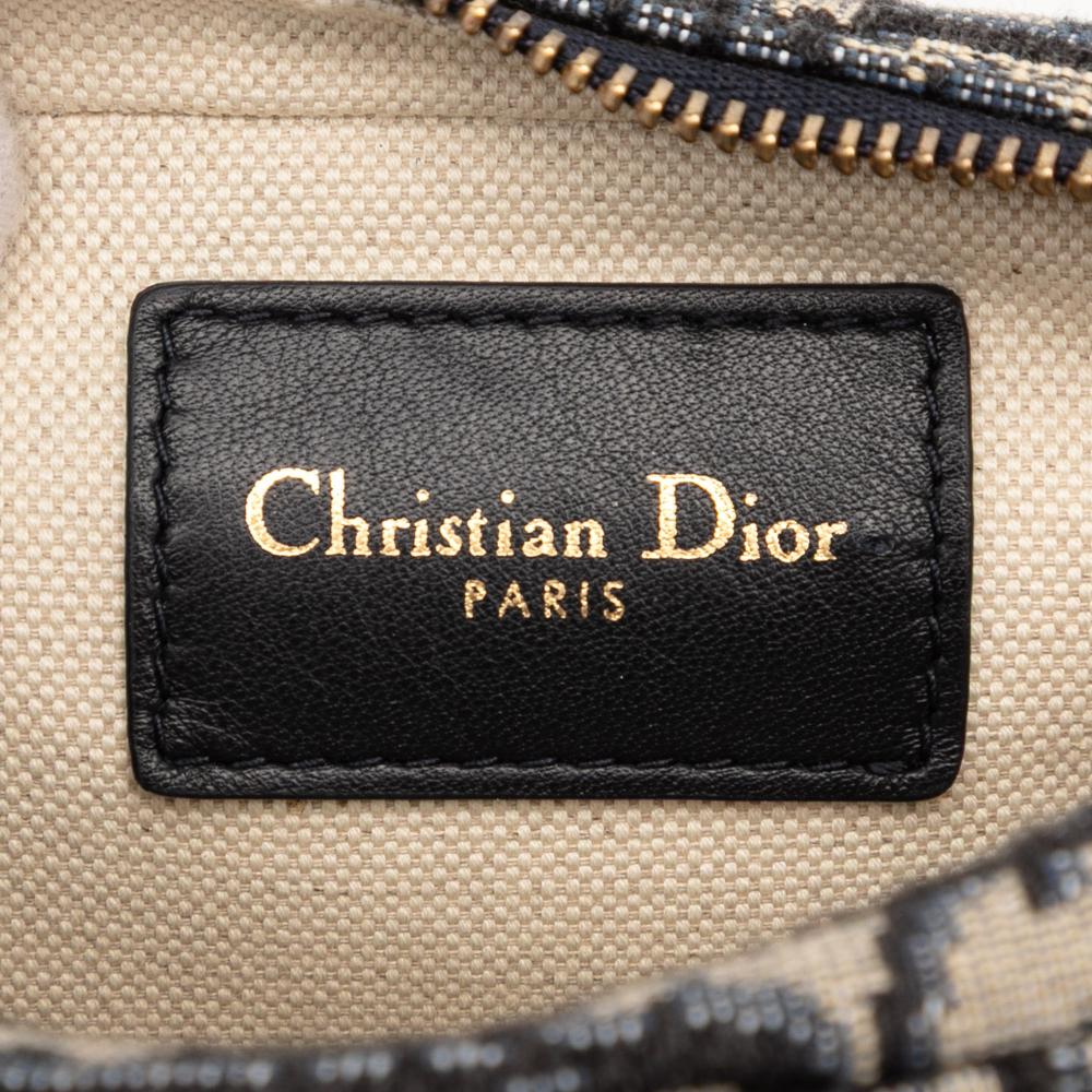 Christian Dior AB Dior Blue Navy Canvas Fabric Oblique Belt Pouch Italy