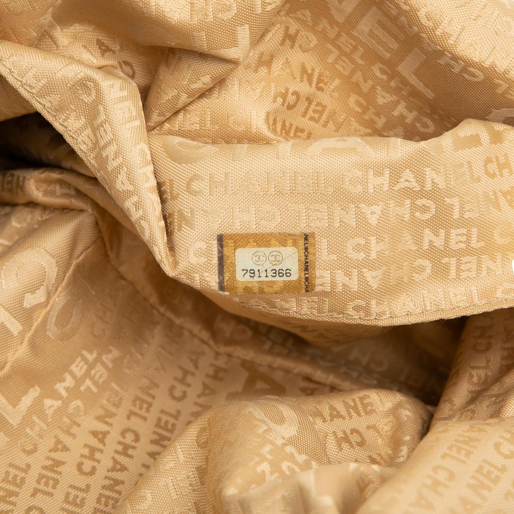 Chanel B Chanel Brown Beige Calf Leather Grained skin CC Dice Tote Italy