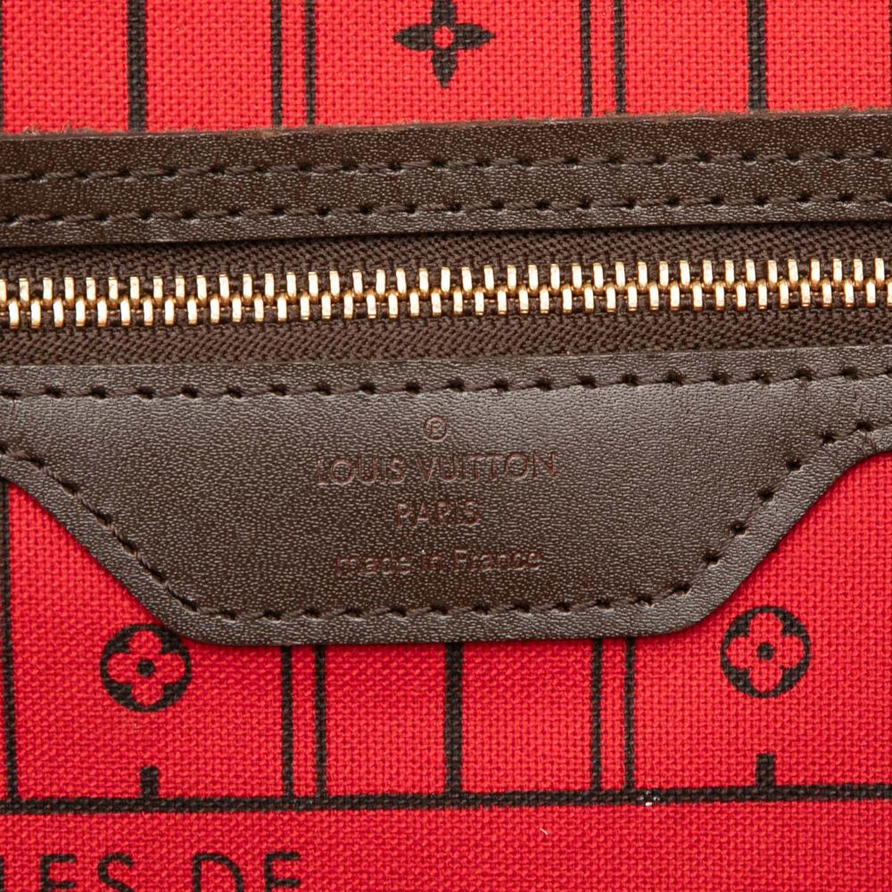 Louis Vuitton B Louis Vuitton Brown Damier Canvas Fabric Damier Ebene Neverfull MM France