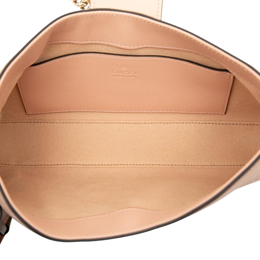 Gucci AB Gucci Pink Coated Canvas Fabric Small GG Supreme Padlock Shoulder Bag Italy