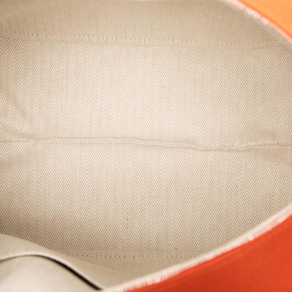 Hermès AB Hermès Orange Canvas Fabric Large Toile Bride A Brac Case France