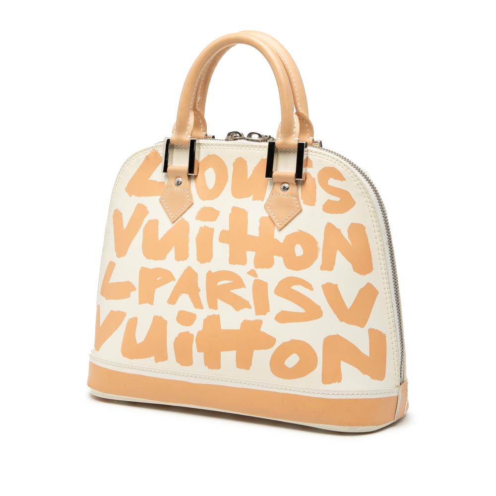 Louis Vuitton B Louis Vuitton White Calf Leather Stephen Sprouse Graffiti Alma MM France
