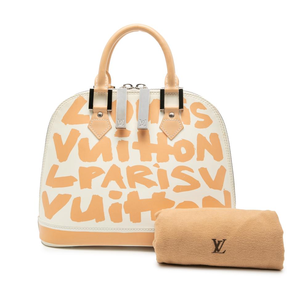 Louis Vuitton B Louis Vuitton White Calf Leather Stephen Sprouse Graffiti Alma MM France