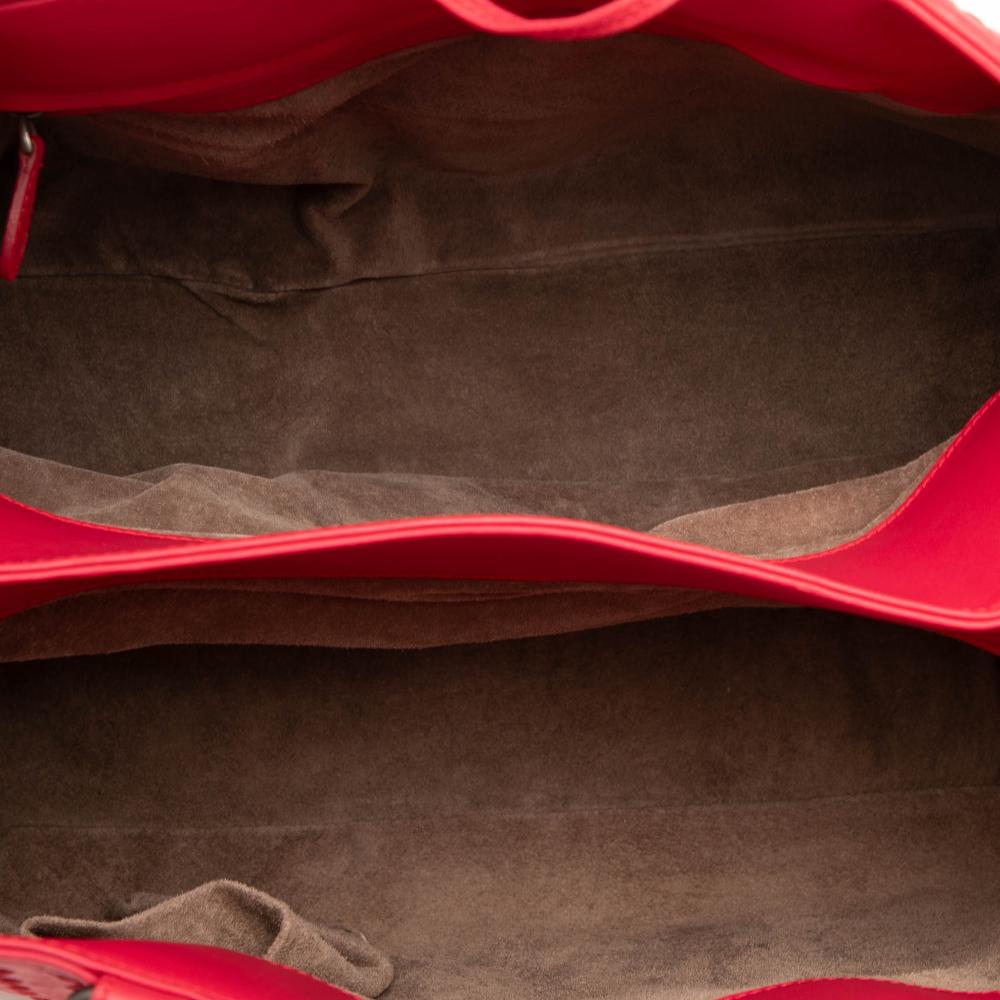 Bottega Veneta AB Bottega Veneta Red Nappa Leather Leather Nappa Intrecciato Milano Tote Italy