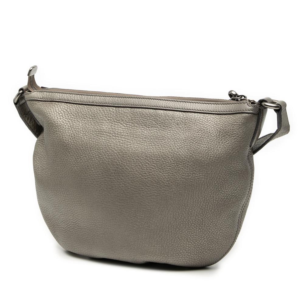 Gucci B Gucci Silver Calf Leather Soho Crossbody Italy