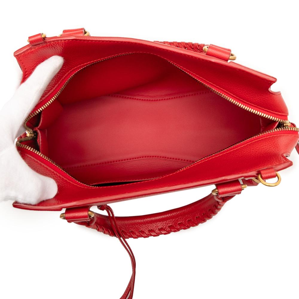 Balenciaga AB Balenciaga Red Calf Leather Small Grained skin Motocross Neo Classic City Satchel Italy