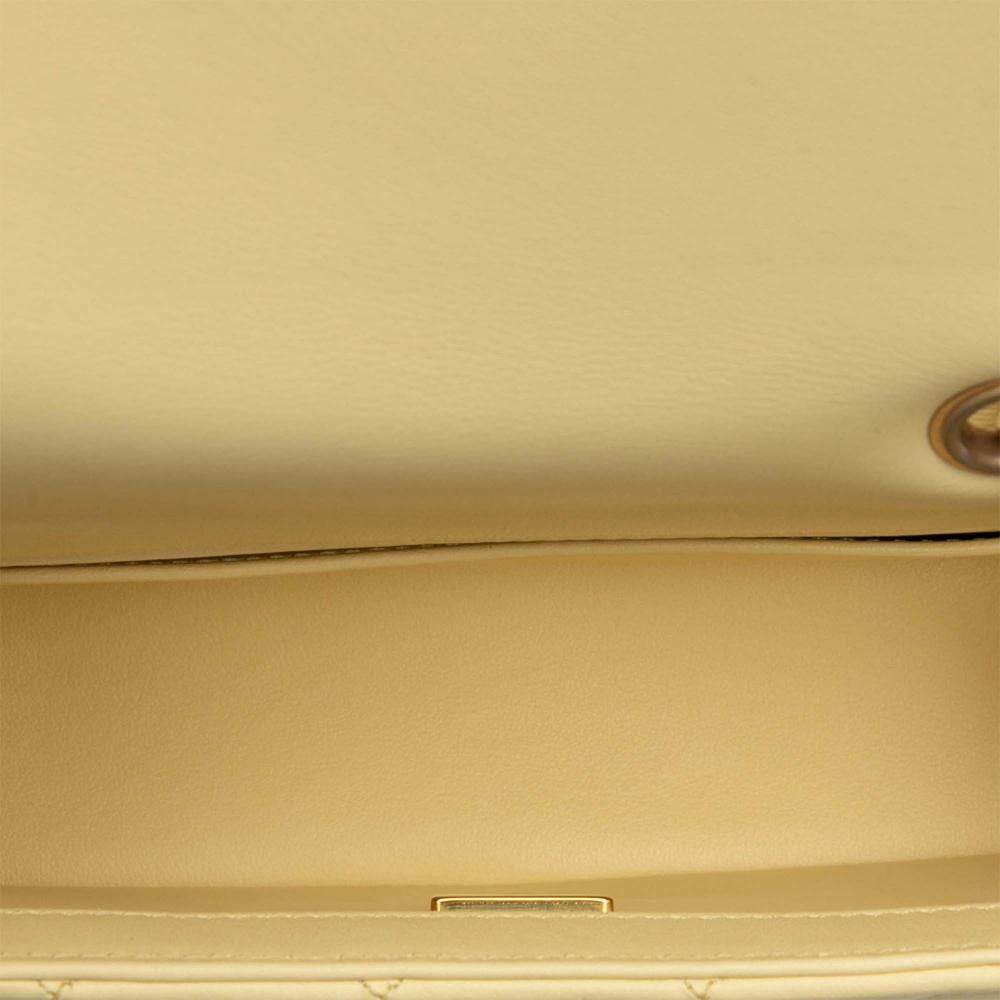 Chanel Yellow Mini Rectangular Classic Lambskin Sweet Camellia Flap Italy