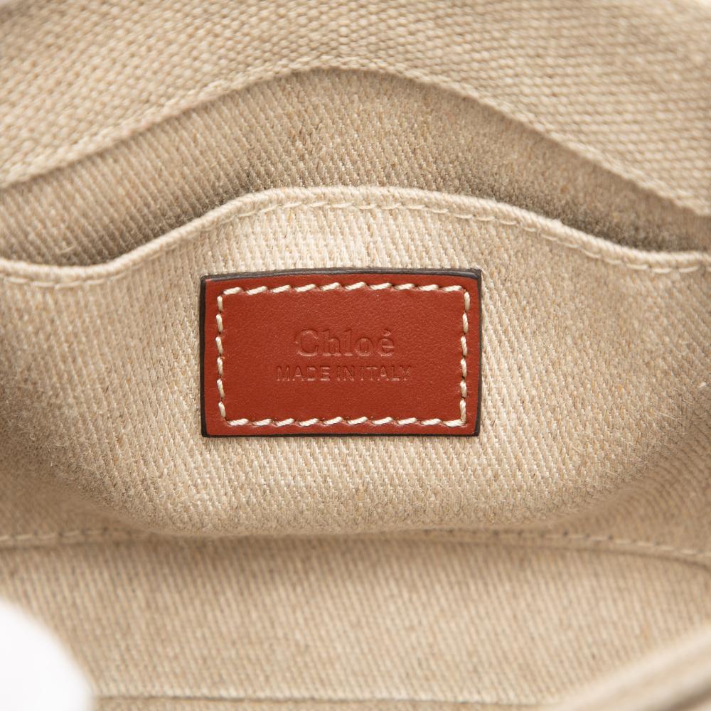 Chloé AB Chloé Brown Beige Canvas Fabric Mini Woody Satchel Italy