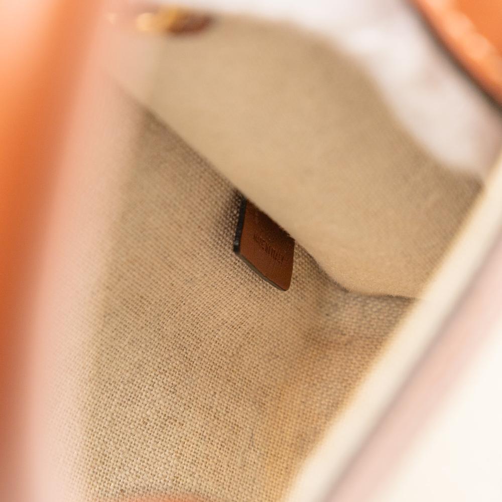 Celine B Celine Brown Light Beige Canvas Fabric Mini St Tropez Vertical Cabas Tote Italy