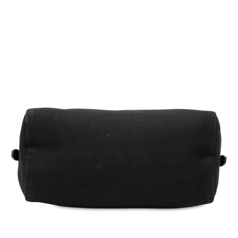 Prada AB Prada Black Canvas Fabric Canapa Logo Pouch Italy