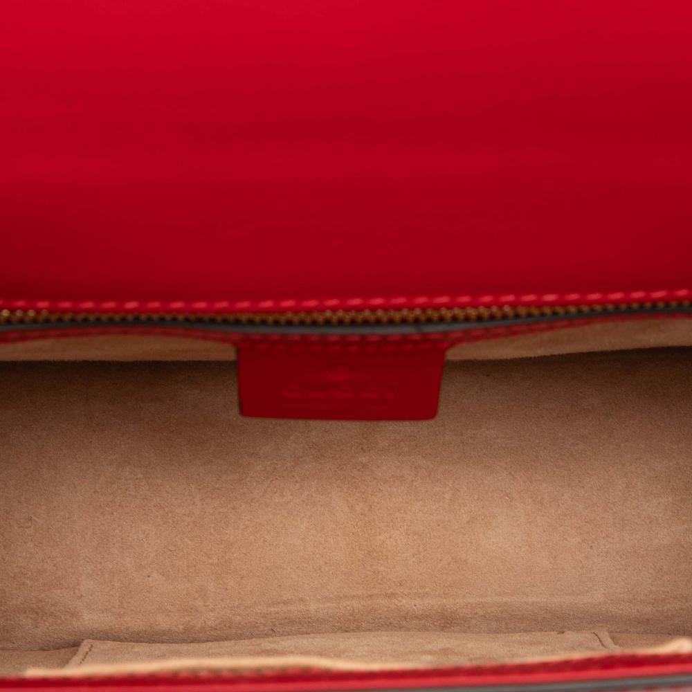 Gucci B Gucci Red Calf Leather Small Sylvie Web Satchel Italy