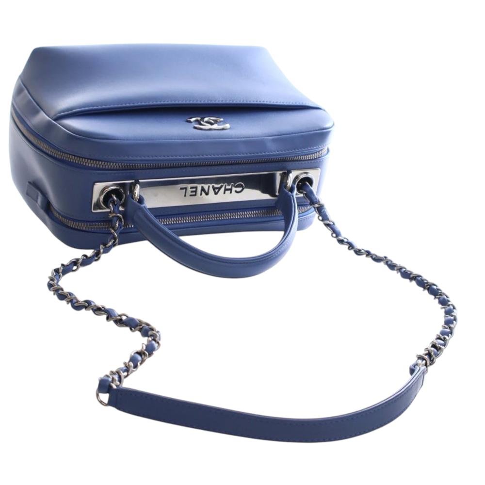Chanel AB Chanel Blue Calf Leather Medium skin Trendy CC Bowling Bag France