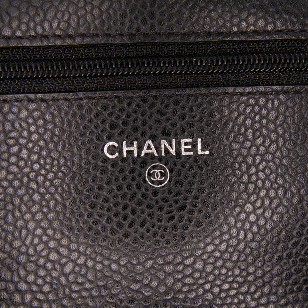 Chanel WOC Caviar Leather Quilted Flap Crossbody Black